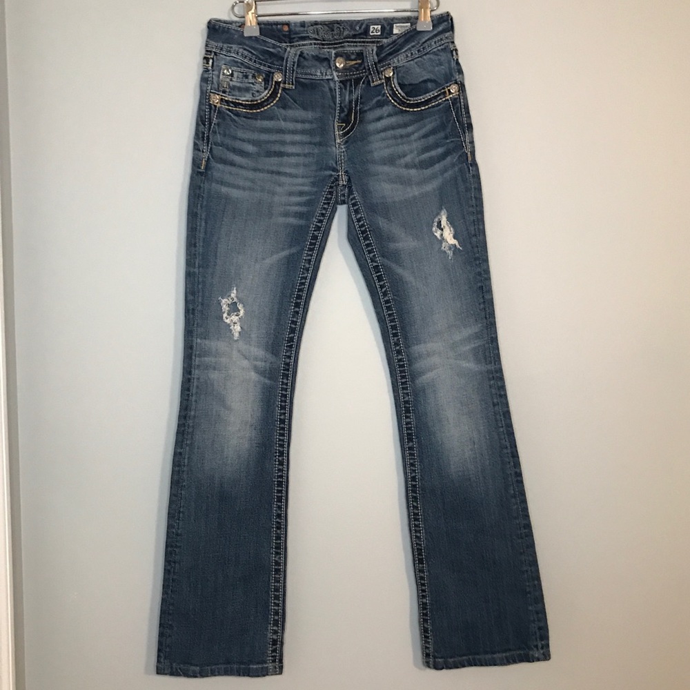 Miss Me bootcut embroidered embellished jeans